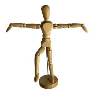 Articulating Wood Human Figure Sculpture Piece